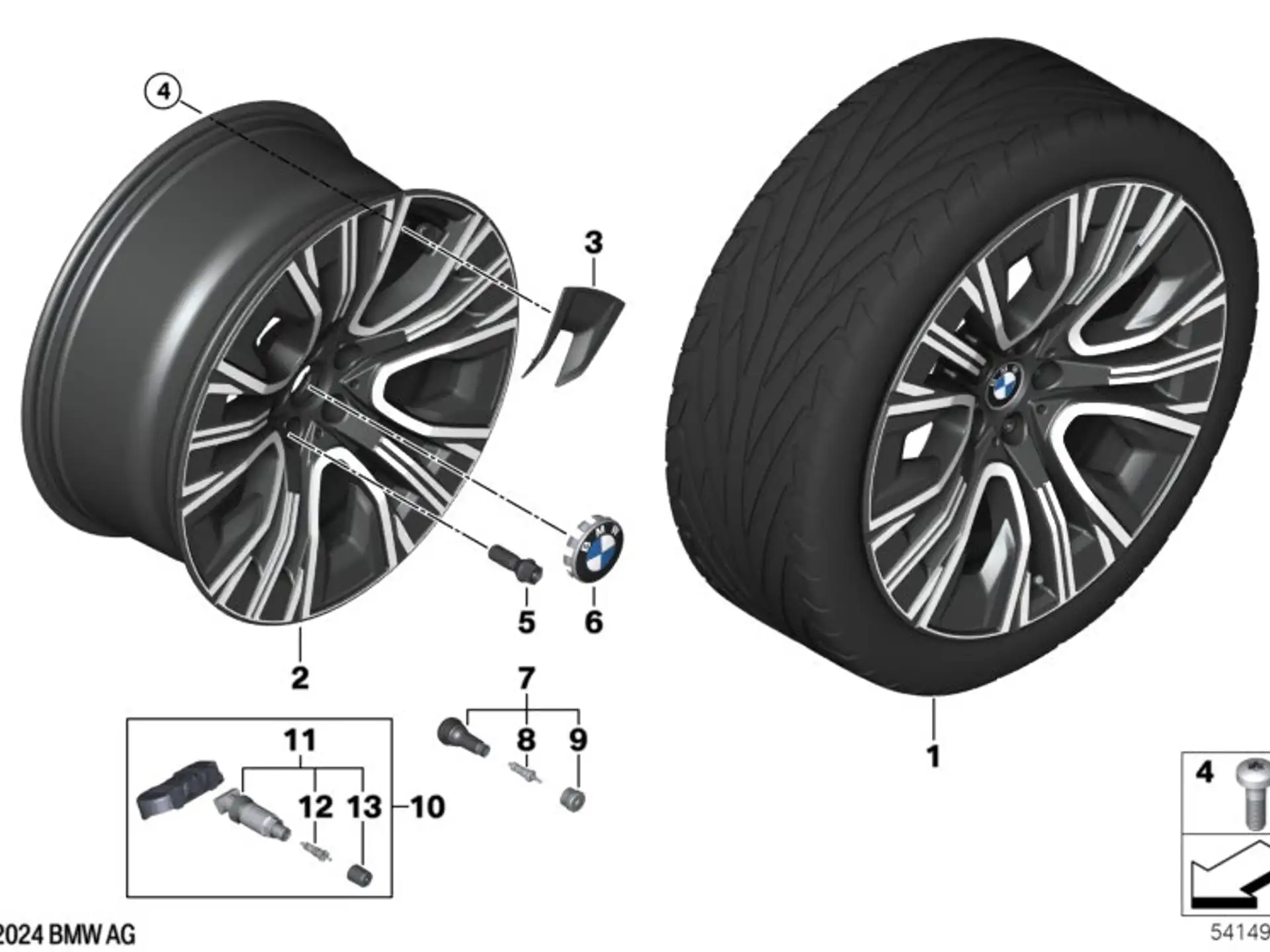 BMW Alufelge Aerodynamik 906 bicolor (midnight grey/hochglanzpoliert) E10,5Jx20 ET44 X3 G45
