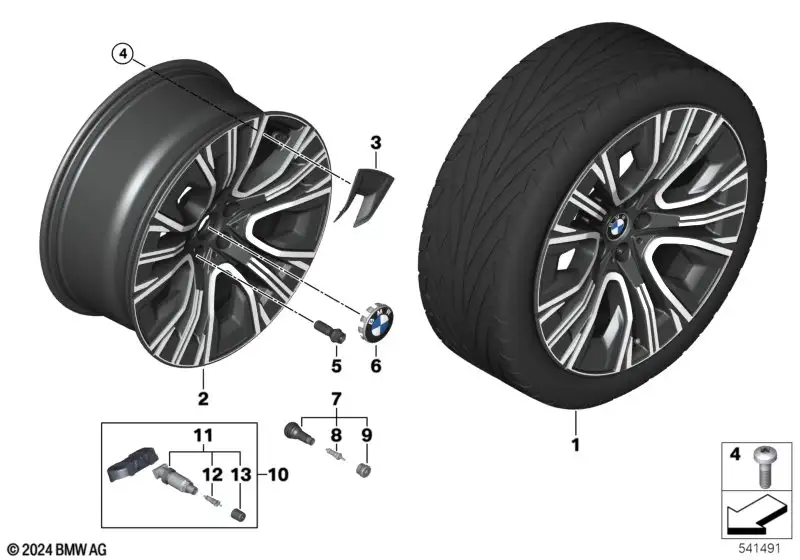 BMW Alufelge Aerodynamik 906 bicolor (midnight grey/hochglanzpoli