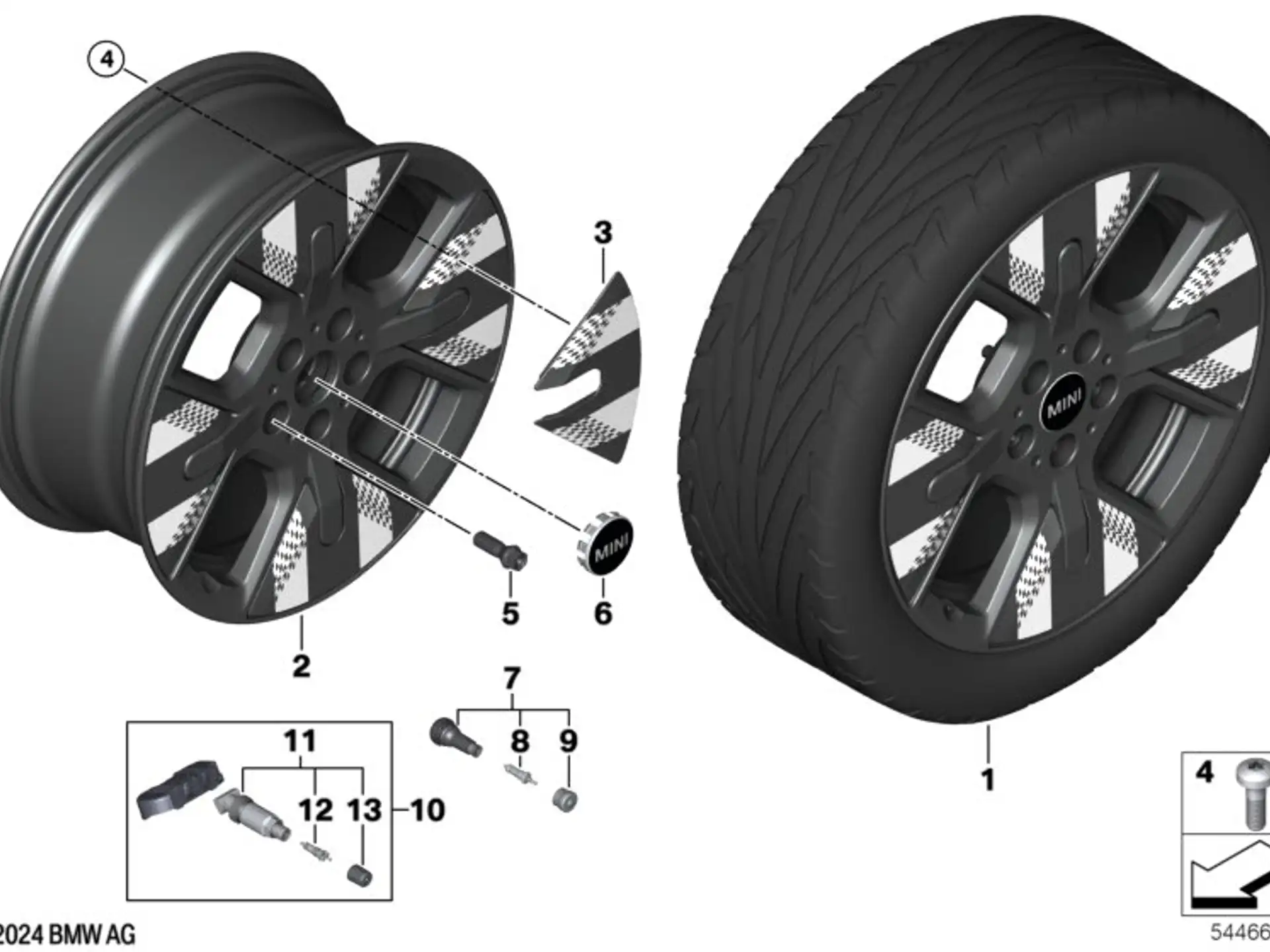 MINI Alufelge Flash Spoke 1042 2-tone (frozen midnight grey/glanzgedreht) 7,5Jx18 ET50 Cooper J01