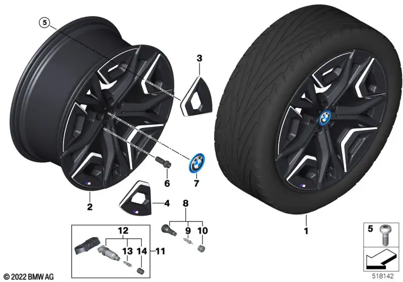 BMW Alufelge M Aerodynamik 1023 bicolor (schwarz II/hochglanzpoli