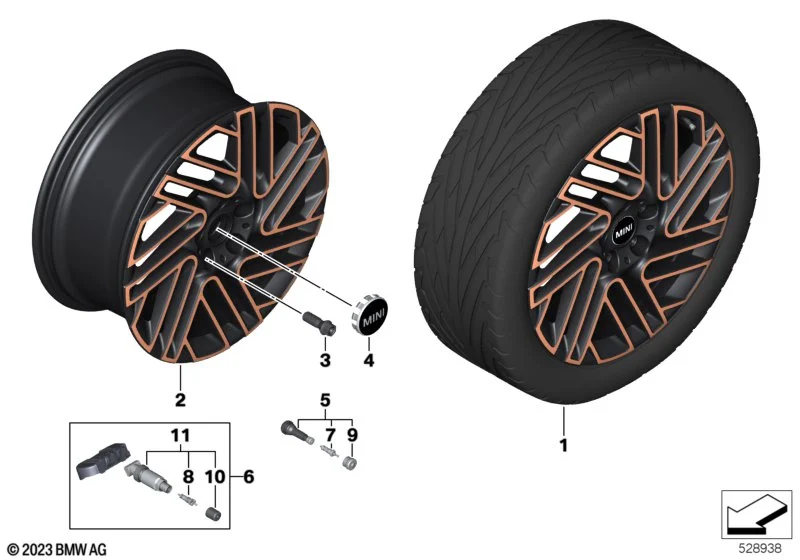 MINI Alufelgen Final Spoke 665 bicolor (schwarz II/hochglanzpoliert) 8Jx18 ET54 Clubman F54