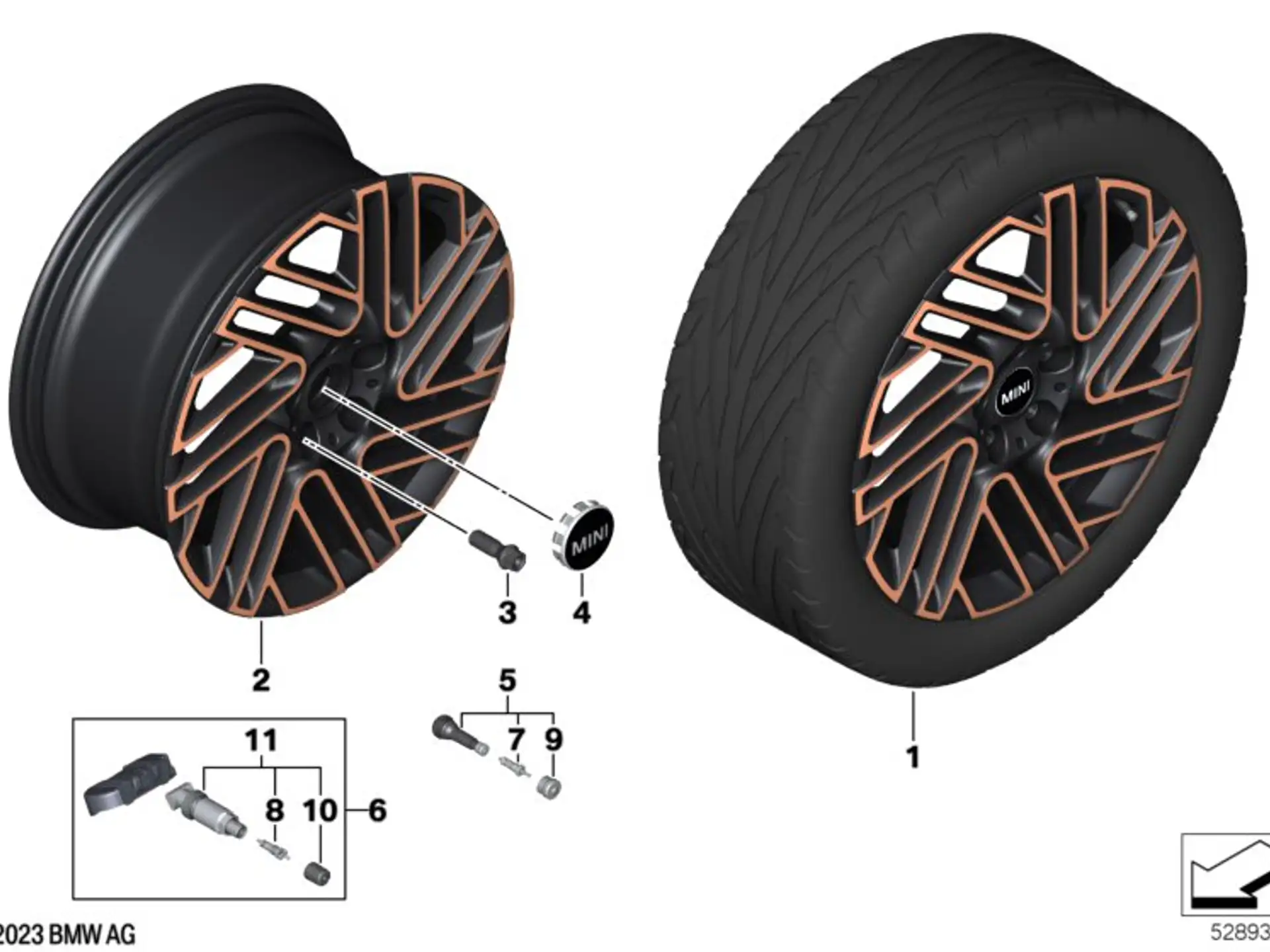 MINI Alufelgen Final Spoke 665 bicolor (schwarz II/hochglanzpoliert) 8Jx18 ET54 Clubman F54
