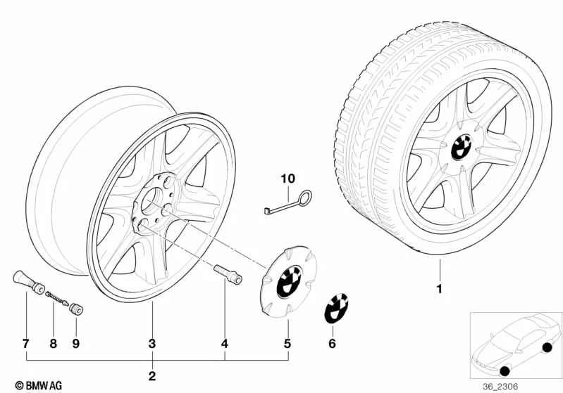 BMW Alufelge Sternspeichen-Styling (Styl.10) 7Jx15 ET20 5er E34