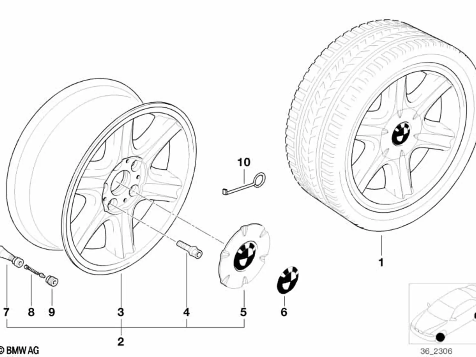BMW Alufelge Sternspeichen-Styling (Styl.10) 7Jx15 ET20 5er E34