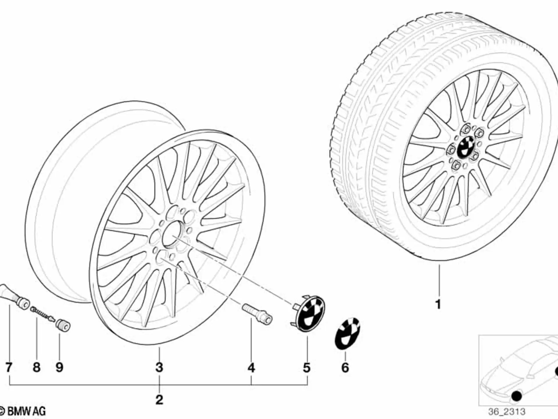 BMW Alufelge Radial-Styling (Styl.32) 7Jx15 ET20 5er E34