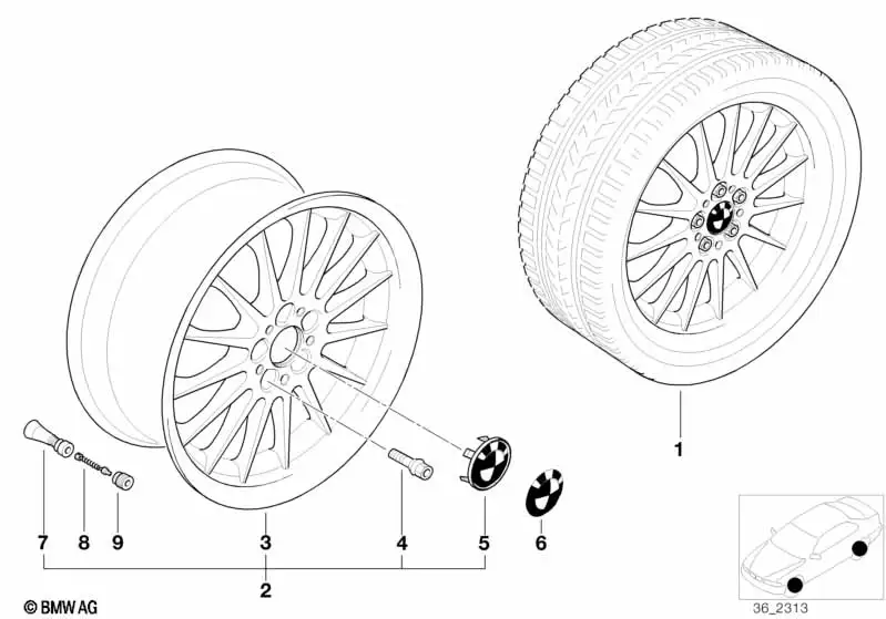 BMW Alufelge Radial-Styling (Styl.32) 7J ET20 5er E34