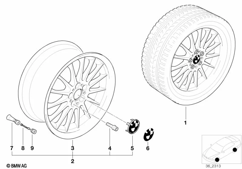 BMW Alufelge Radial-Styling (Styl.32) 7Jx15 ET47 3er E36