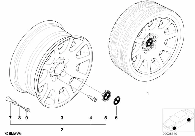 BMW Alufelge Ellipsoidstyling 60 silber 7,5Jx16 ET20 Vorderachse / Hinterachse