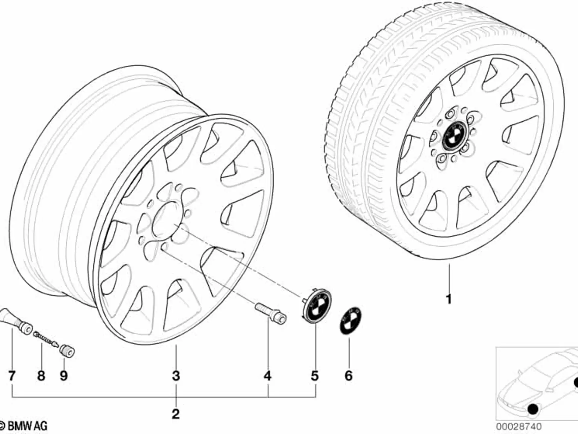 BMW Alufelge Ellipsoidstyling 60 silber 7,5Jx16 ET20 Vorderachse / Hinterachse