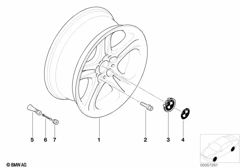 BMW Alufelge Doppelspeiche 59 8J x 18 ET 20 Silber Vorderachse -