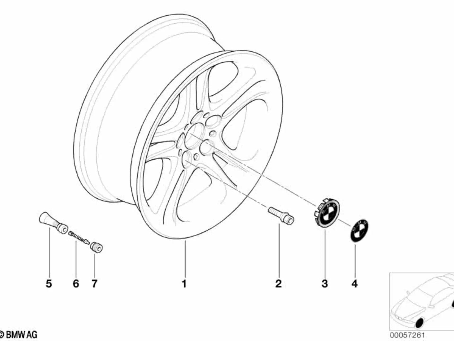 BMW Alufelge Doppelspeiche 59 9J x 18 ET 22 Silber Hinterachse
