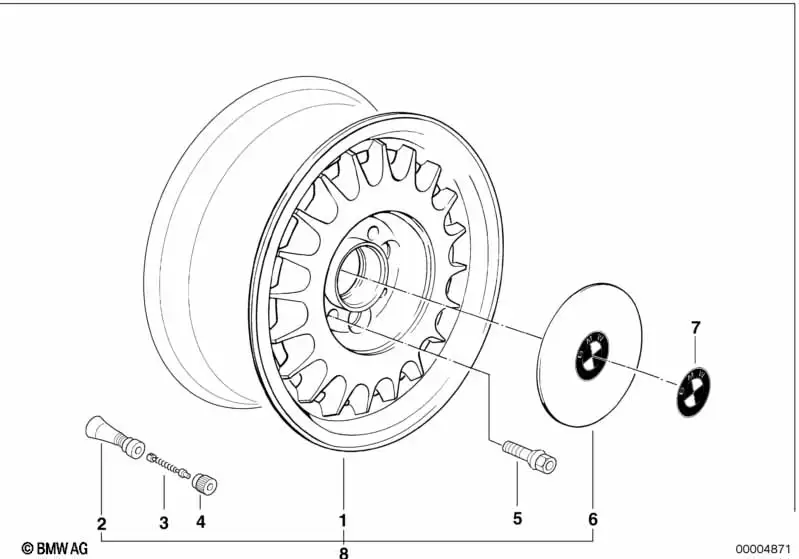 BMW Alufelge Styling (Styl.2) 7J ET20 5er E34 6er E24 7er E32 - 5