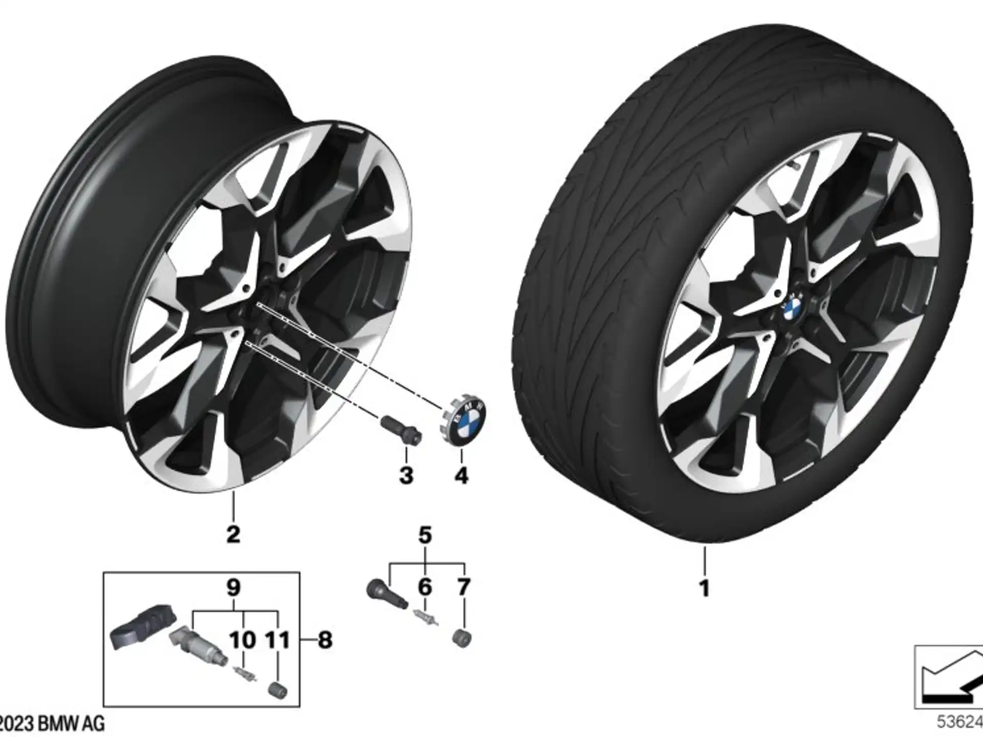 BMW Alufelge Y-Speiche 874i bicolor (jet black uni/hochglanzpoliert) E-8Jx21 ET46 X2 U10