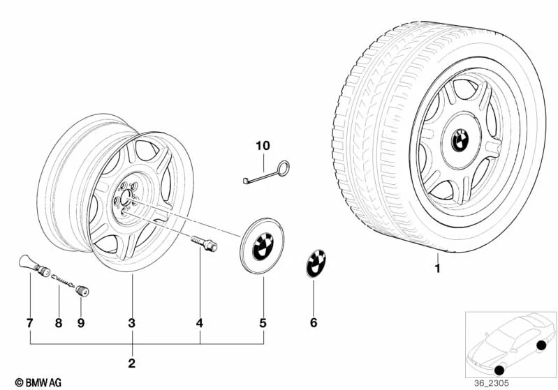 BMW Alufelge Sternspeichen-Styling (Styl.10) 9Jx17 ET22 5er E34