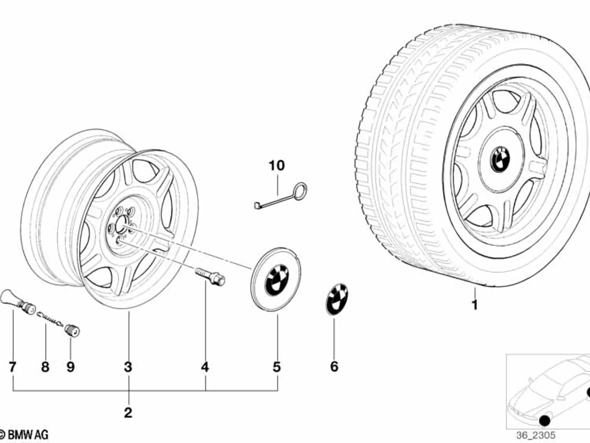 BMW Alufelge Sternspeichen-Styling (Styl.10) 9Jx17 ET22 5er E34