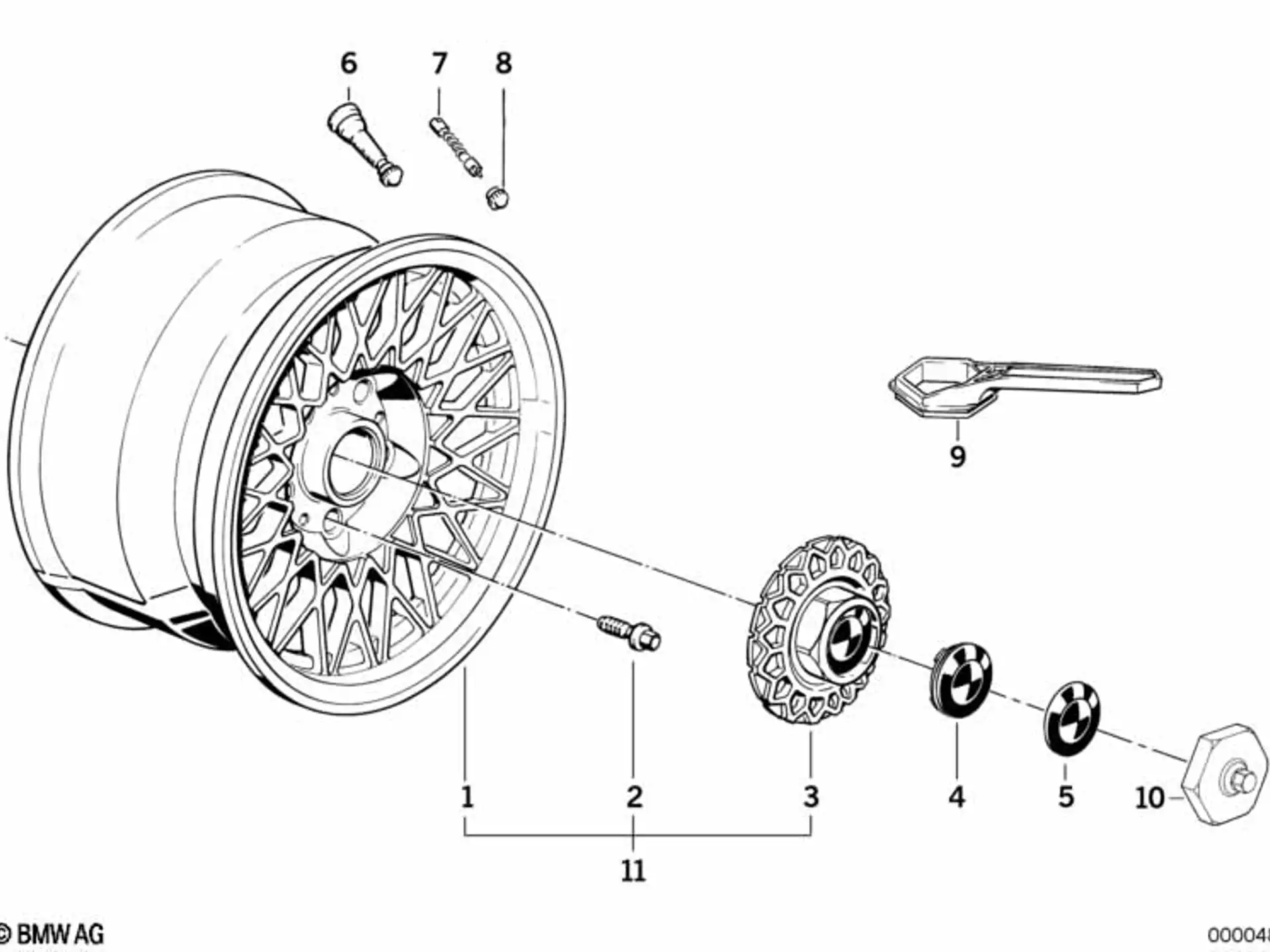 BMW Alufelge Kreuzspeichen-Styling (Styl.5) 7,5Jx16 ET20 5er E28 E34