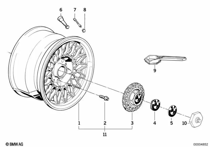 BMW Alufelge Kreuzspeichen-Styling (Styl.5) 7,5J ET20 5er E28 E34