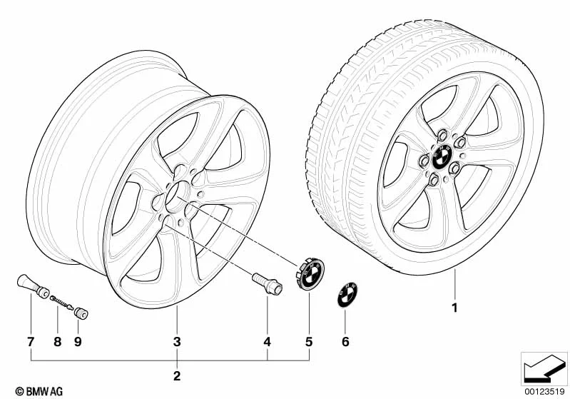 BMW Alufelge Sternspeiche 137 7Jx17 ET47 3er E46 