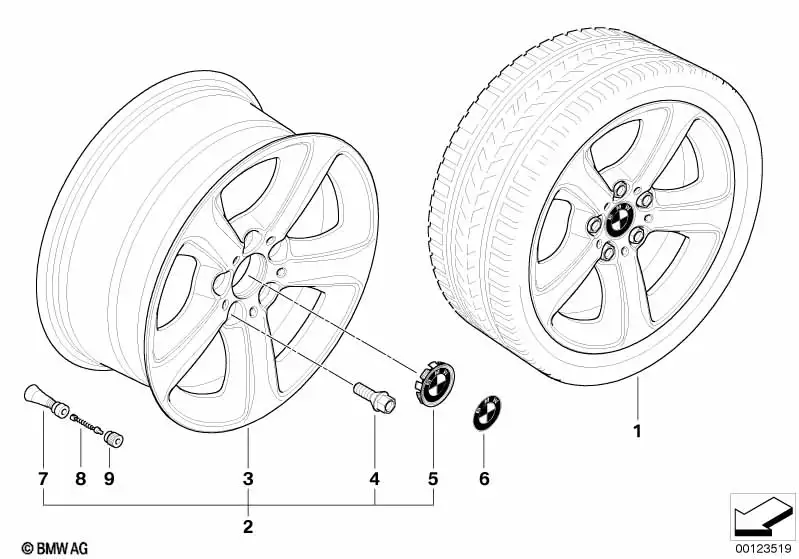 BMW Alufelge Sternspeiche 137 7J ET47 3er E46