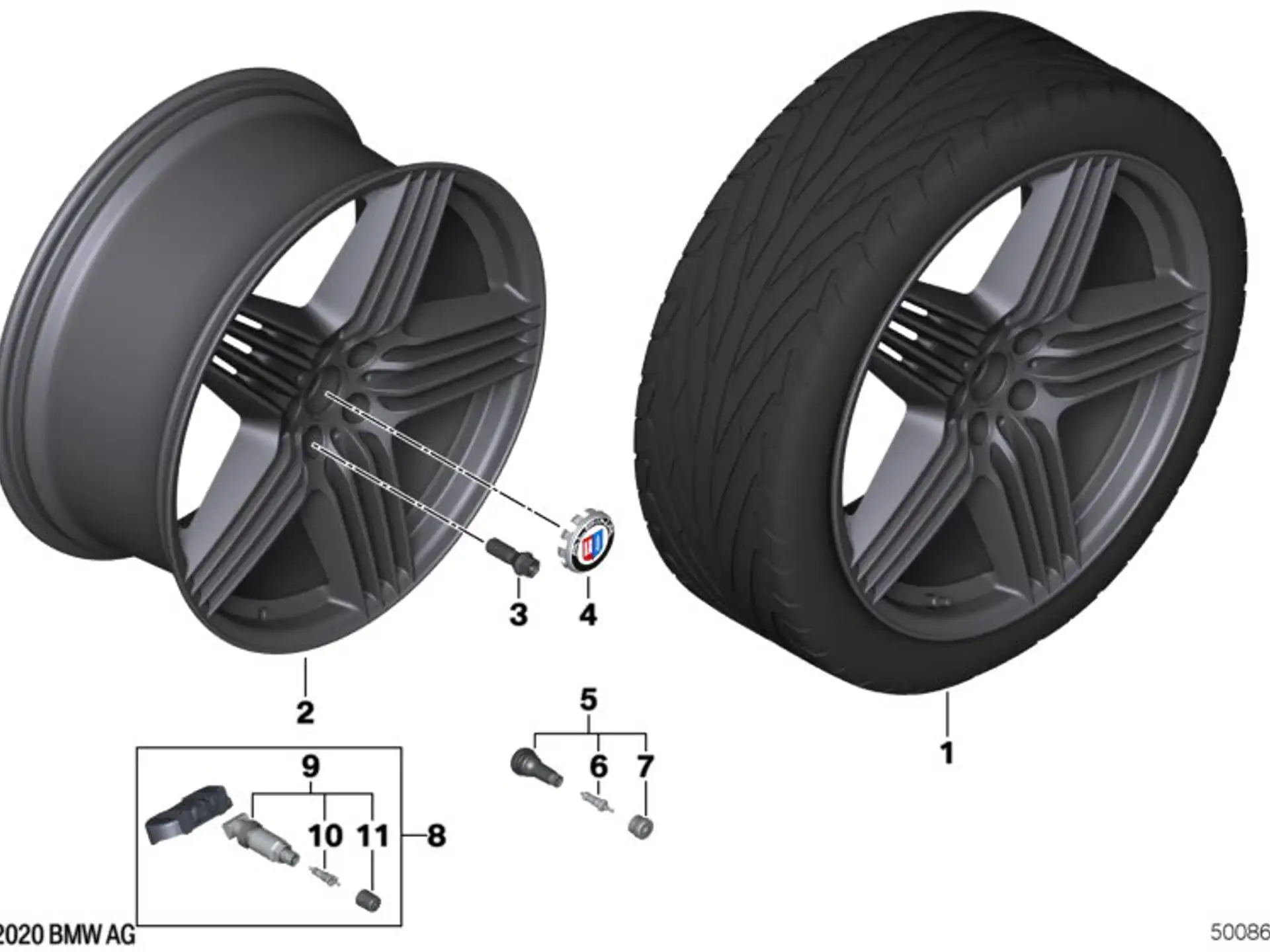 BMW Alufelge Alpina Dynamic D20 9,5Jx21 ET36 X7 G07
