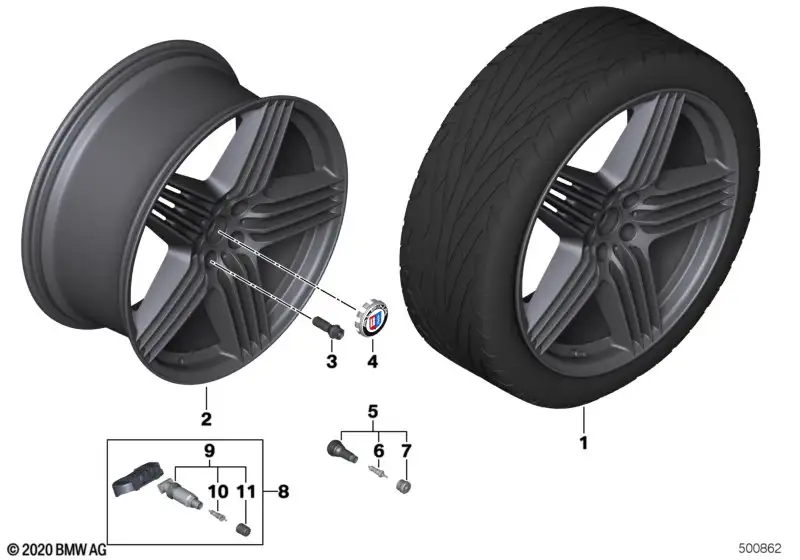 BMW Alufelge Alpina Dynamic D20 9,5J ET36 X7 G07