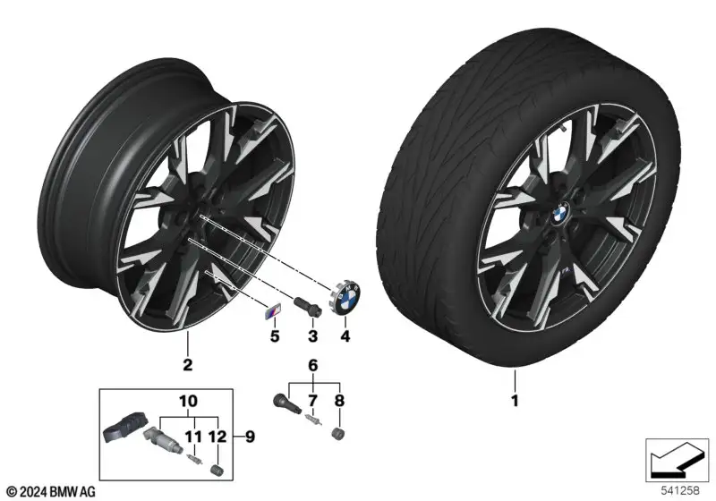 BMW Alufelge M Y-Speiche 976 bicolor (jet black uni/hochglanzpoli