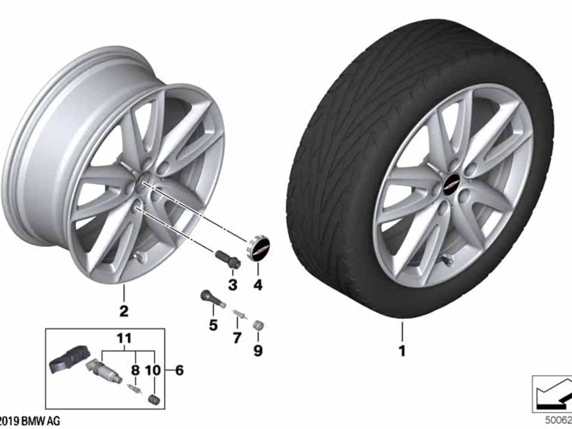 MINI Alufelge JCW Grip Spoke 815 brightsilver 7,5Jx18 ET51 F60
