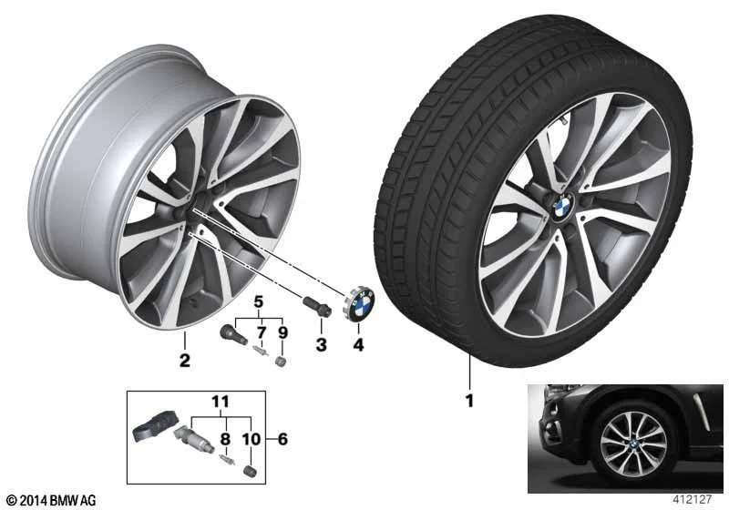 BMW Alufelge V-Speiche 595 ferricgrey 9Jx19 ET48 X6 F16