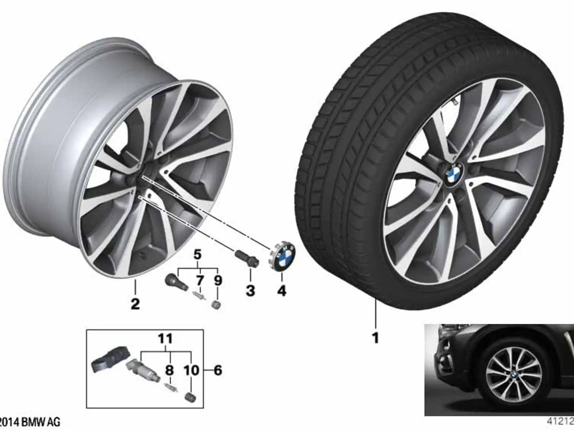 BMW Alufelge V-Speiche 595 ferricgrey 9Jx19 ET48 X6 F16