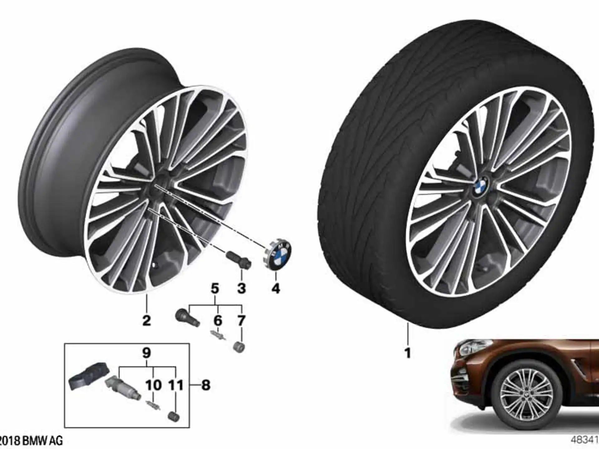 BMW Alufelge Doppelspeiche 696 ferricgrey 7,5Jx19 ET32 X3 G01 X4 G02