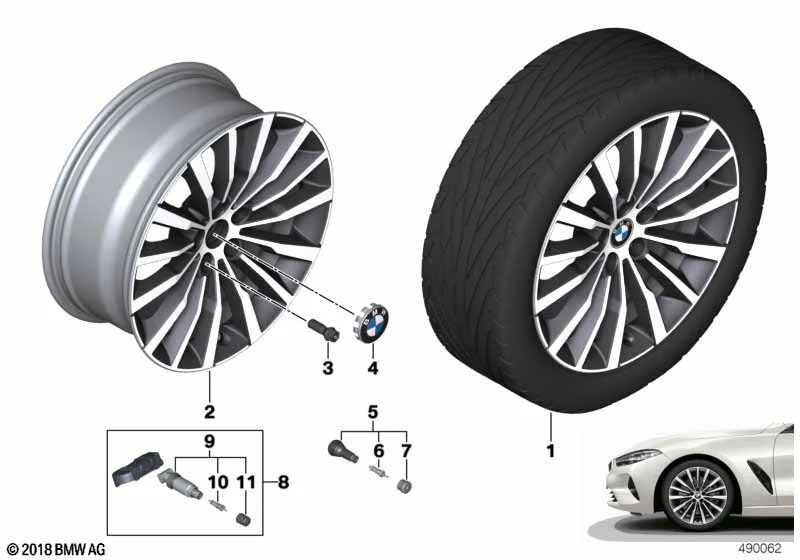 BMW Alufelge W-Speiche 731 ferricgrey 9Jx19 ET41 8er G14/G15/G16 