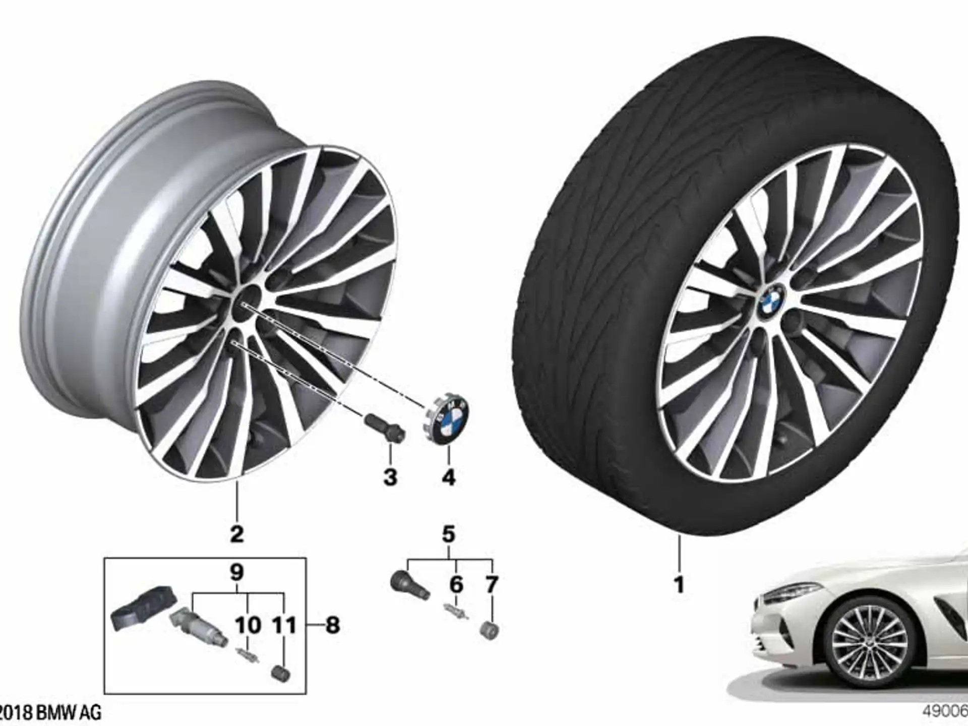 BMW Alufelge W-Speiche 731 ferricgrey 9Jx19 ET41 8er G14/G15/G16
