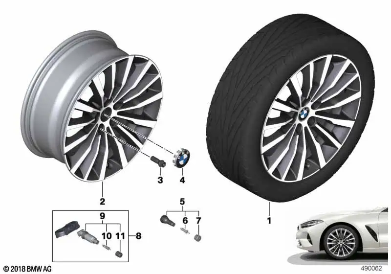 BMW Alufelge W-Speiche 731 ferricgrey 9J ET41 8er G14/G15/G16