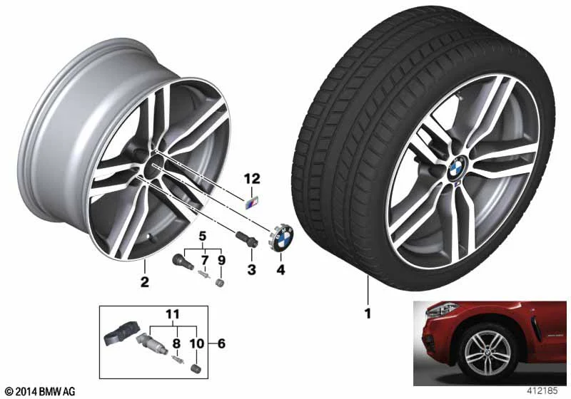 BMW Alufelge M Doppelspeiche 623 ferricgrey 9Jx19 ET18 X6 F16