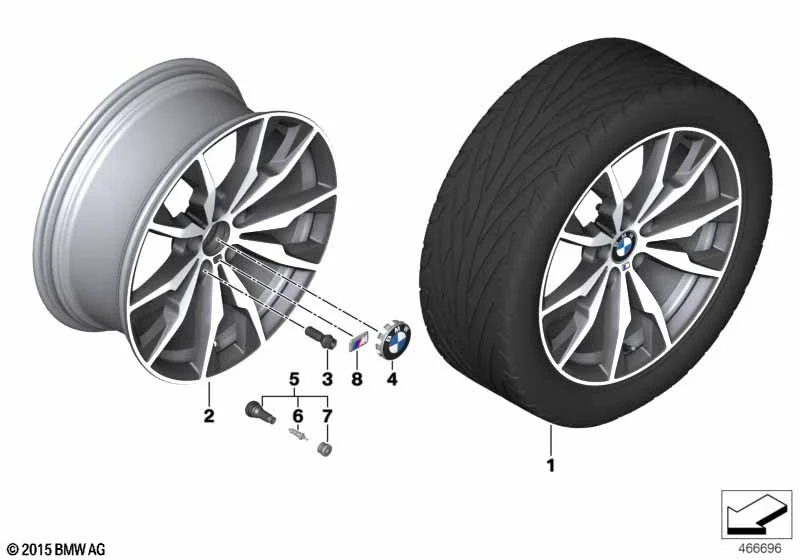 BMW Alufelge M Doppelspeiche 680 ferricgrey 10Jx20 ET51 X3 F25 X4 F26 