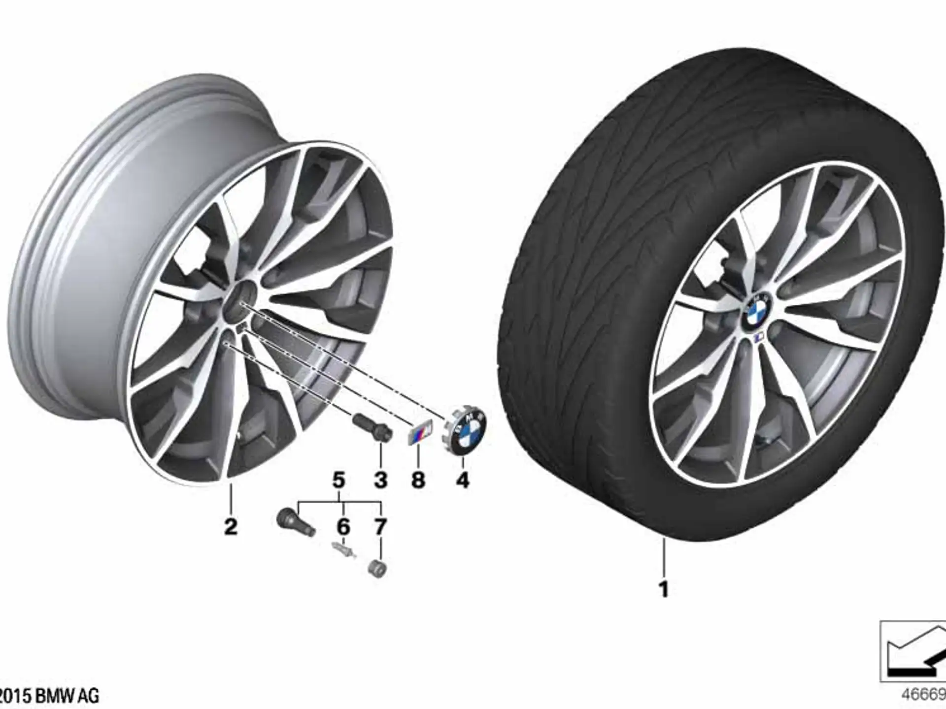 BMW Alufelge M Doppelspeiche 680 ferricgrey 10Jx20 ET51 X3 F25 X4 F26