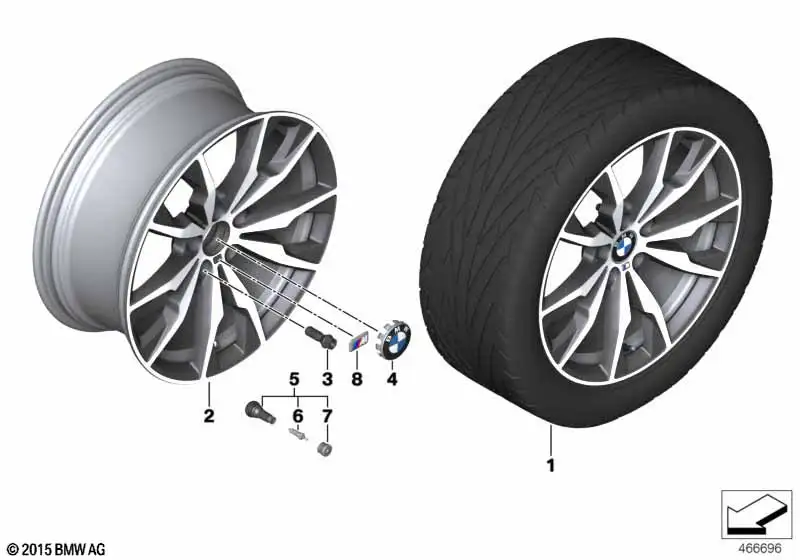 BMW Alufelge M Doppelspeiche 680 ferricgrey 10J ET51 X3 F25 X4 F2