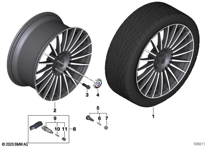 BMW Alufelge Alpina CS16 geschmiedet 9,5Jx23 ET36 X7 G07