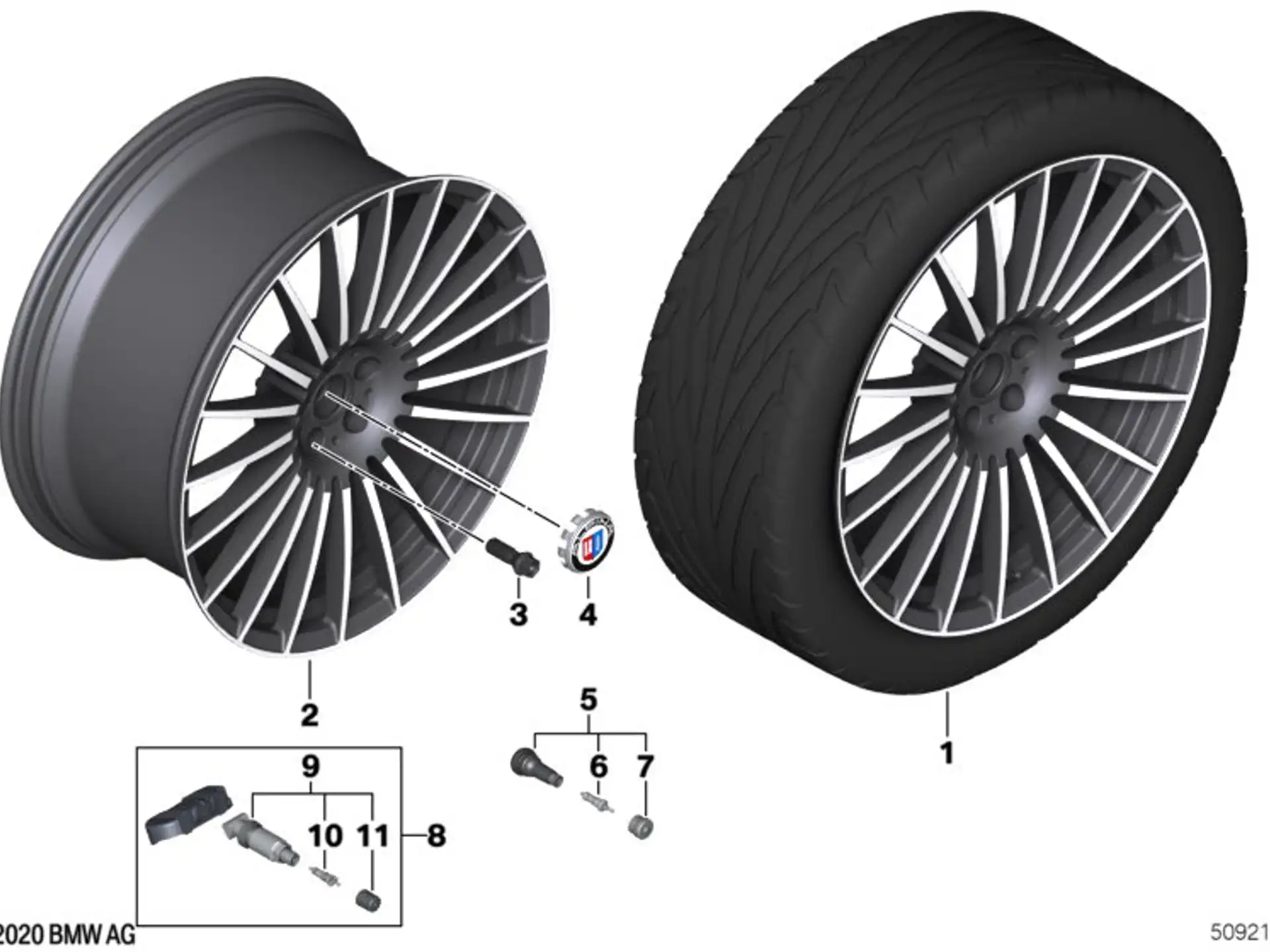 BMW Alufelge Alpina CS16 geschmiedet 11Jx23 ET45 X7 G07