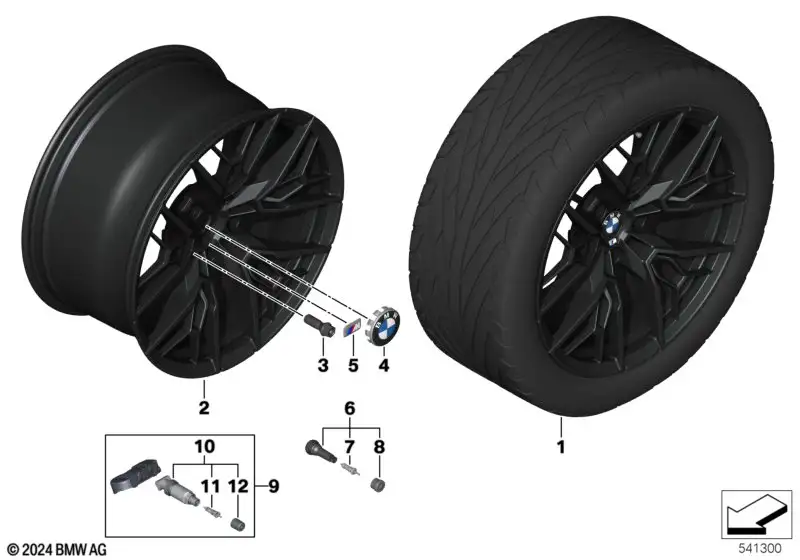 BMW Alufelge Doppelspeiche 1075M jet black matt 10,5J H2 ET28 5er
