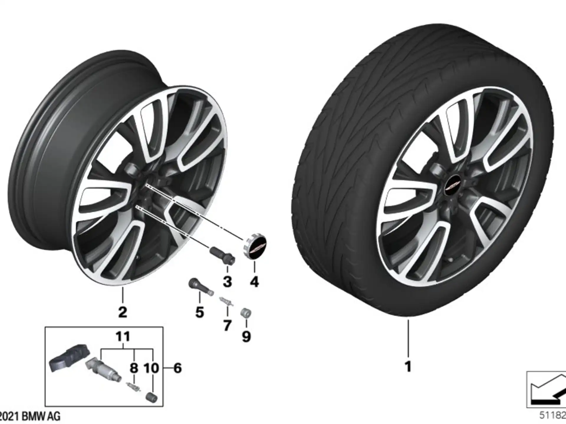 MINI Alufelge Mini Spoke 902 jet black uni/glanzgedreht 7Jx18 ET54 F56/F57