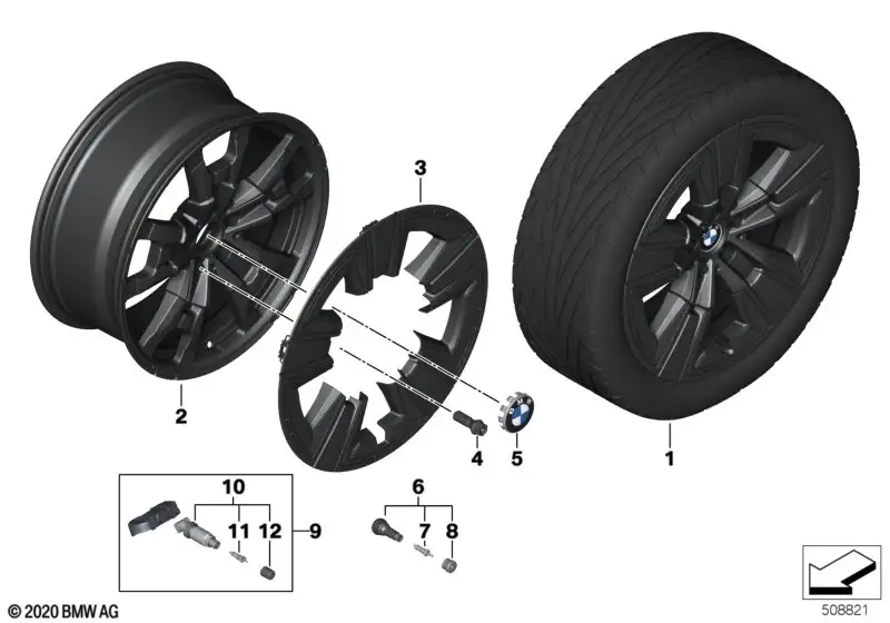 BMW Alufelge Aerodynamik 842 jet black uni 7,5J ET32 X3 G01 X4 G0