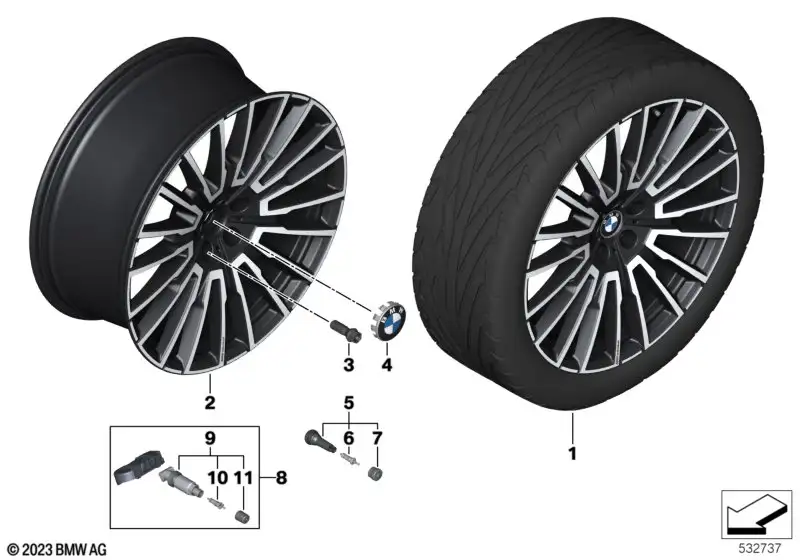 BMW Alufelge Vielspeiche 1055I bicolor (jet black uni/hochglanzpo