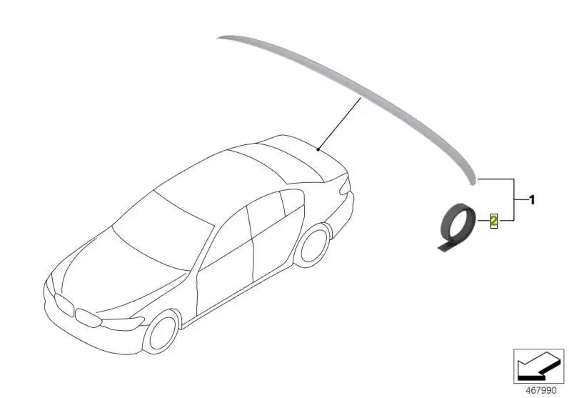 BMW Klebeband F90 G30 51628072571 - 5er G30, 5er M5