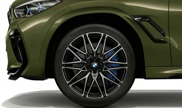 BMW Alufelge M Performance Sternspeiche 818 bicolor jet black glanzgedreht 11,5Jx22 ET43 Hinterachse X5M F95 X6M F96 36118093564