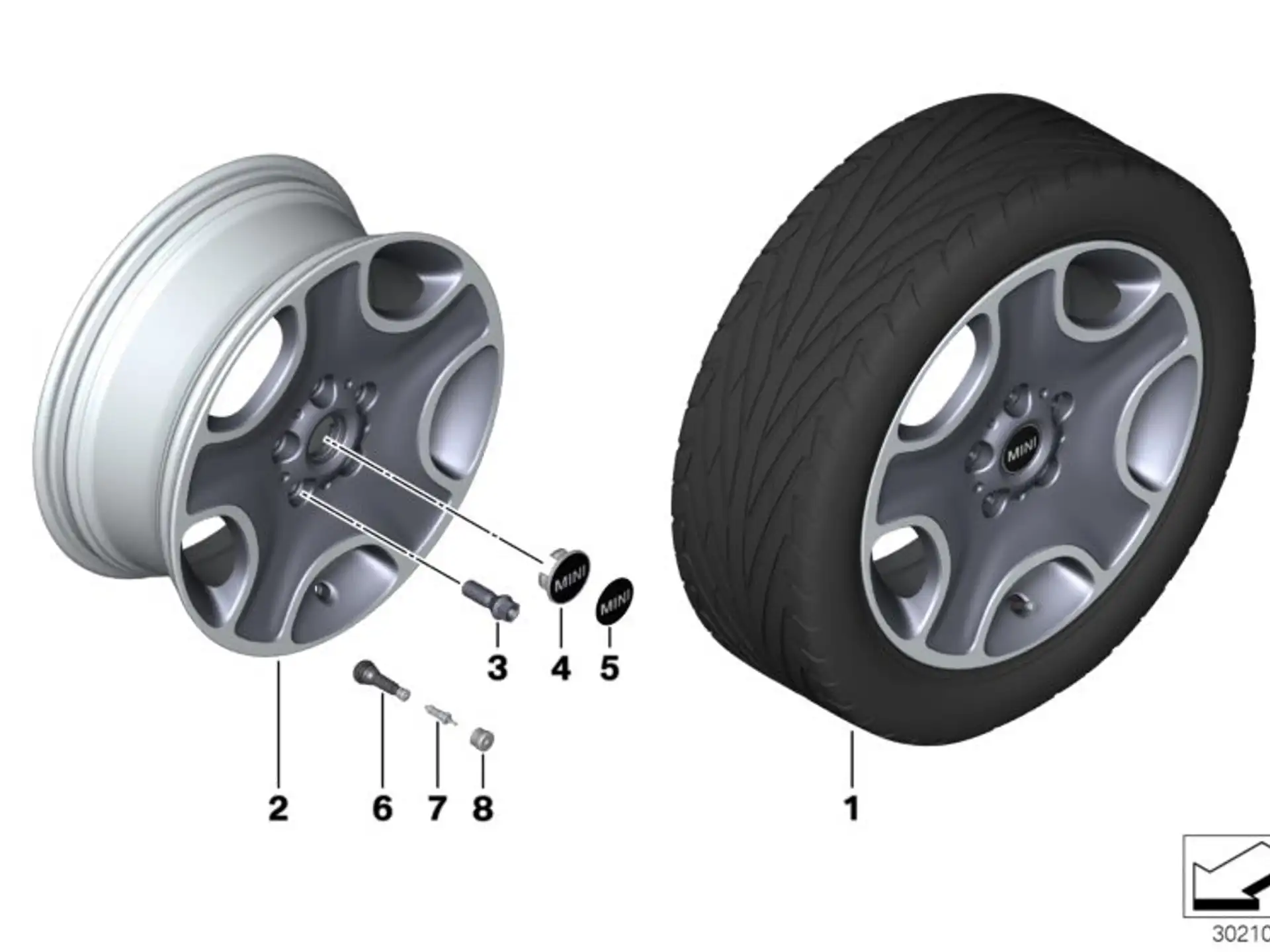 MINI Alufelge 5-Hole Black Star 138 schwarz/glanzgedreht 7Jx17 ET50 R60/R61