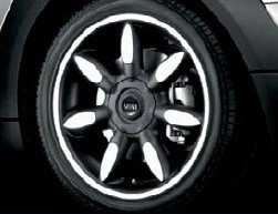 MINI Alufelge Night Spoke 106 silber/glanzgedreht 7Jx17 ET48 R50/R52/R53/R55/R56/R57/R58/R59