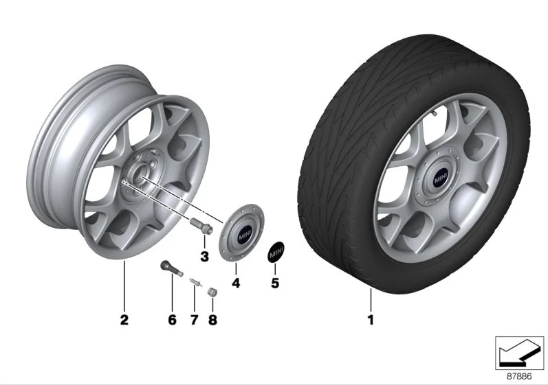 MINI Alufelge X Lite 84 6,5J x 16 ET 48 Silber Vorderachse / Hinterachse
