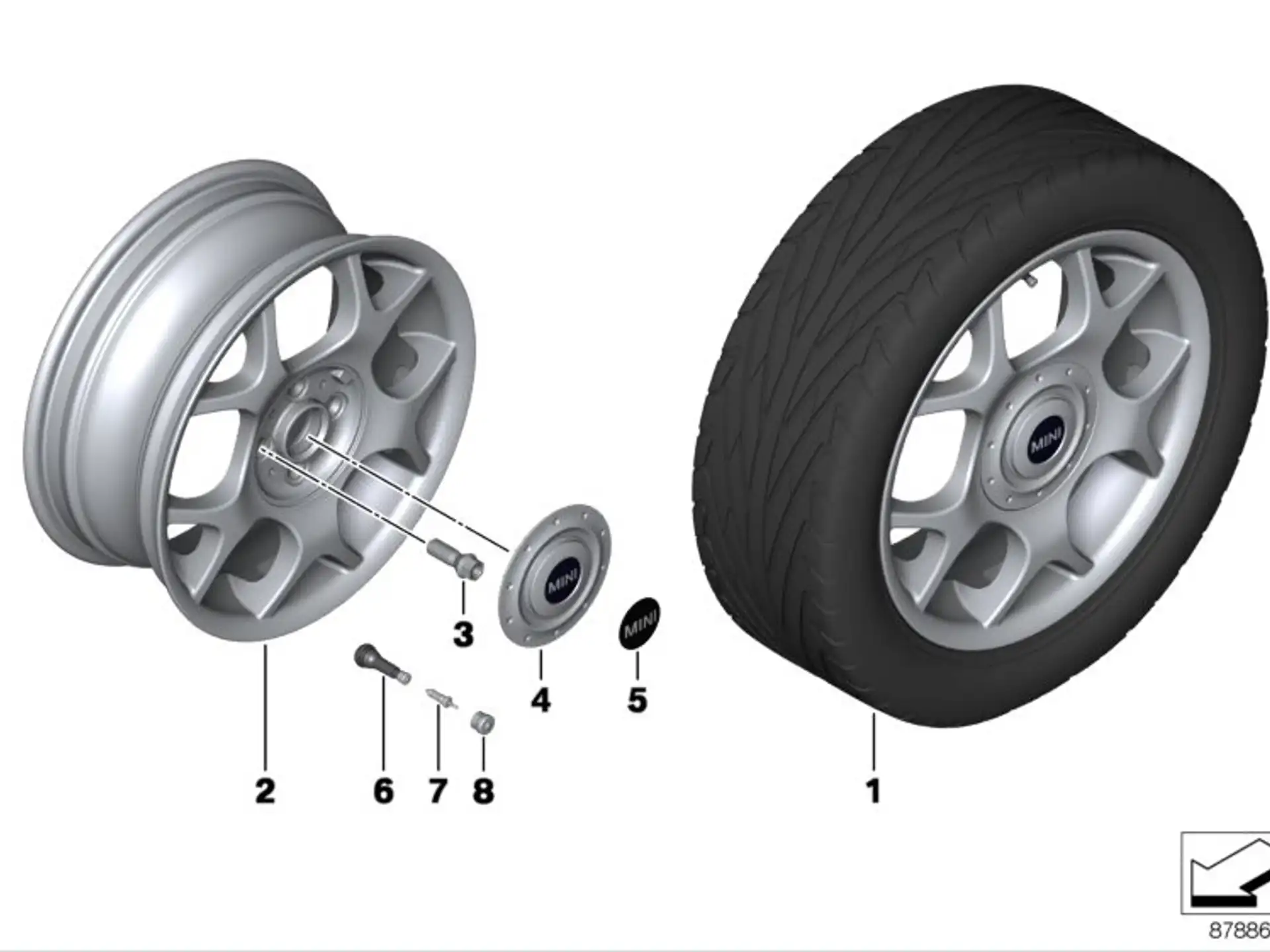MINI Alufelge X Lite 84 6,5J x 16 ET 48 Silber Vorderachse / Hinterachse
