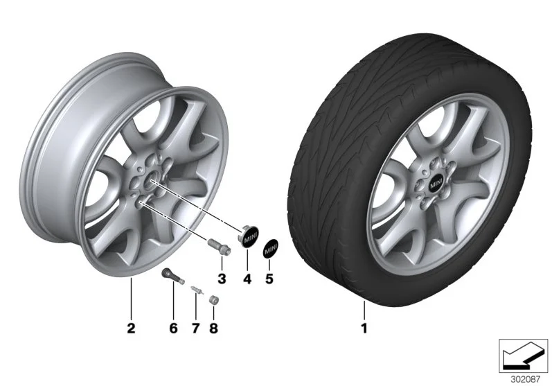 MINI Alufelge Y-Spoke anthrazit hell 139 silber/glanzgedreht 7,5Jx19 ET52 R60/R61